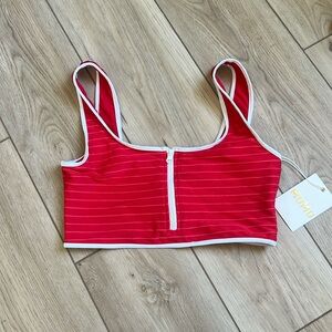 NWT MUMU Red bathing suit top